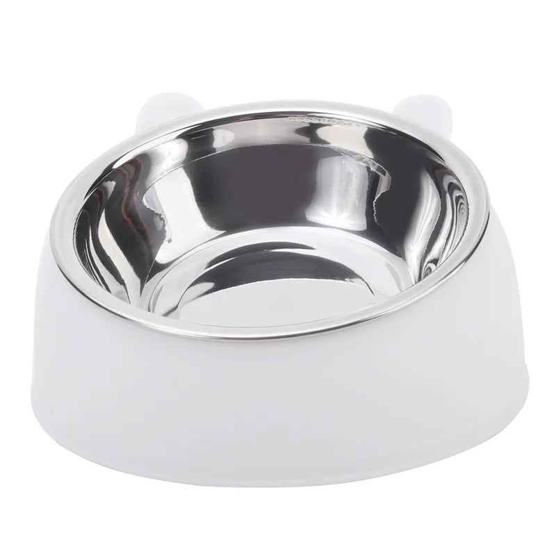 Inclined Cat And Dog Feeding Bowls Kitten Puppy Stainless Steel