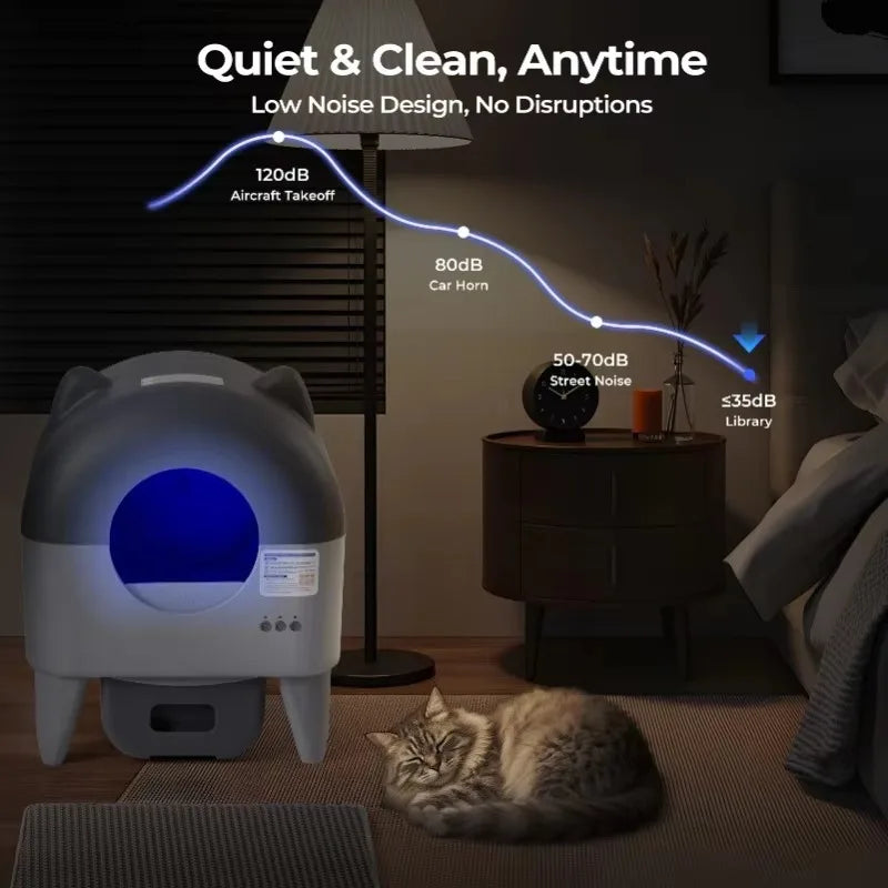 Lunapurr Automatic Self Cleaning Cat Litter Box with App Control