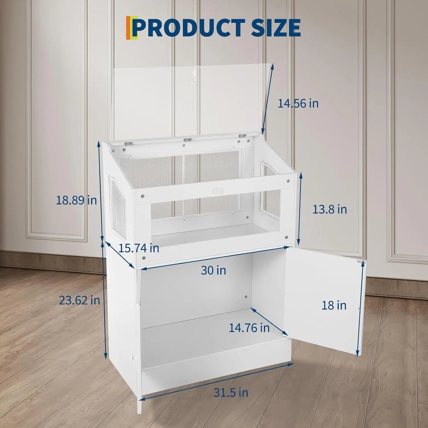 HiMISS Acrylic Animal Cage With Storage Cabinet For Hamster