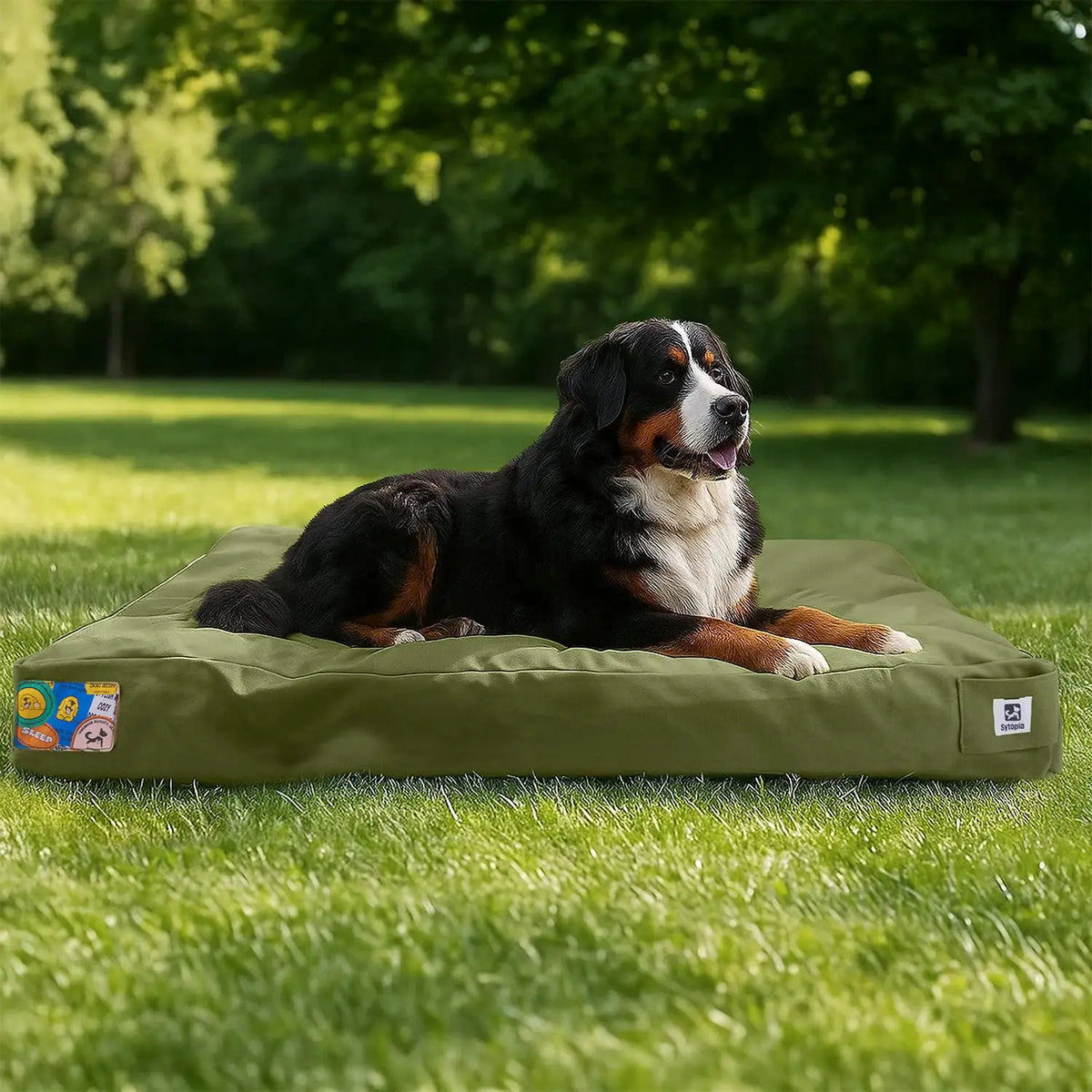 Indestructible Canvas Outdoor Dog Bed With Waterproof Chew Proof Cover