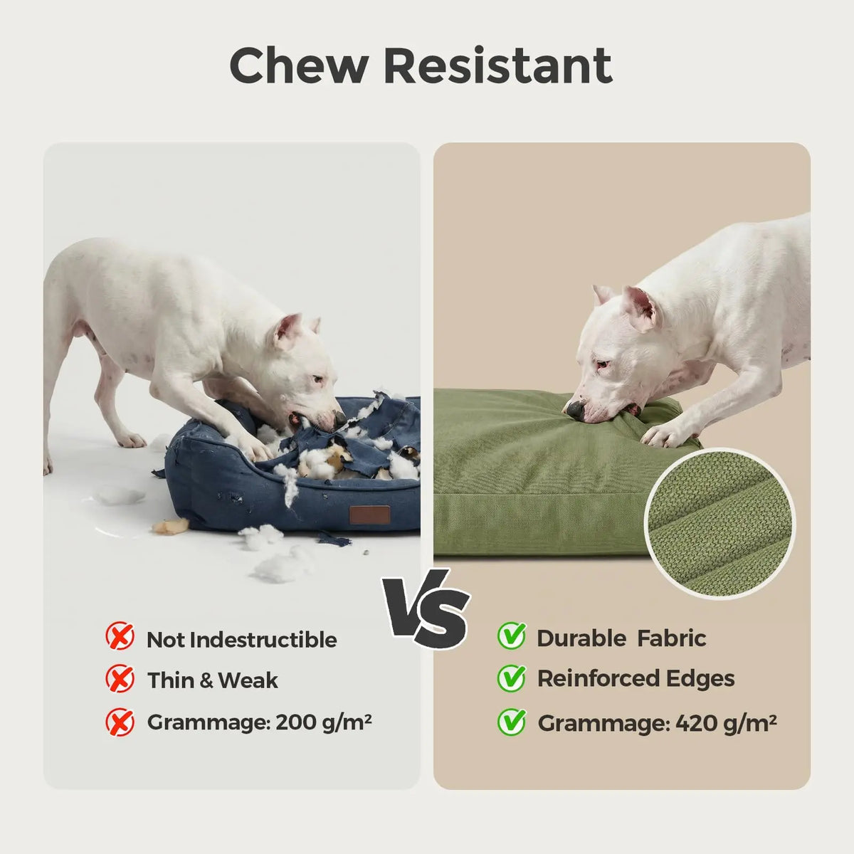 Indestructible Canvas Outdoor Dog Bed With Waterproof Chew Proof Cover