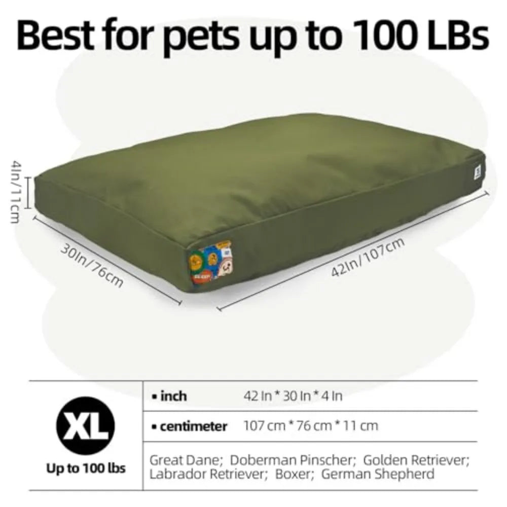 Indestructible Canvas Outdoor Dog Bed With Waterproof Chew Proof Cover