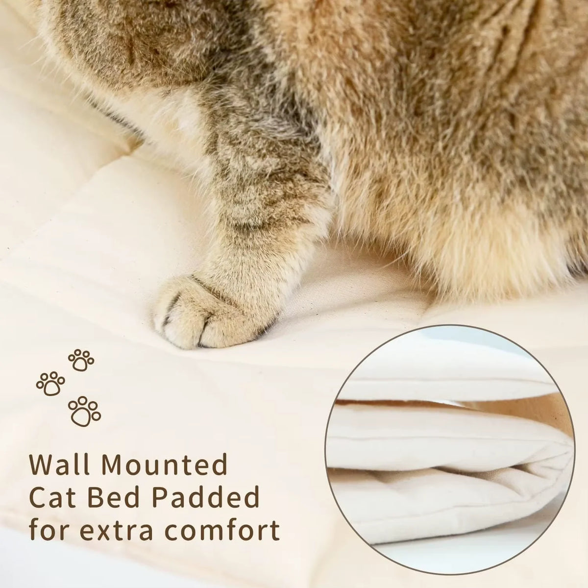 CWV Wall Mounted Cat Hammock Climbing Perch With Sisal Scratcher