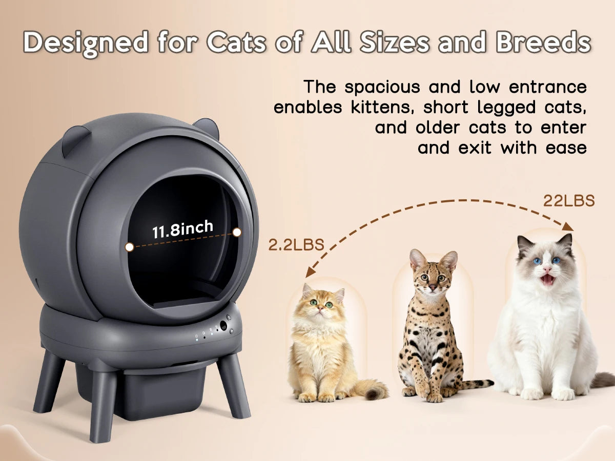 Self-Cleaning Smart Litter Box With Dual Safety Sensors