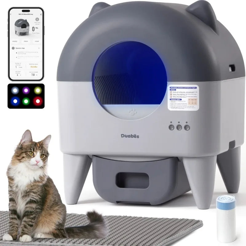 Lunapurr Automatic Self Cleaning Cat Litter Box with App Control