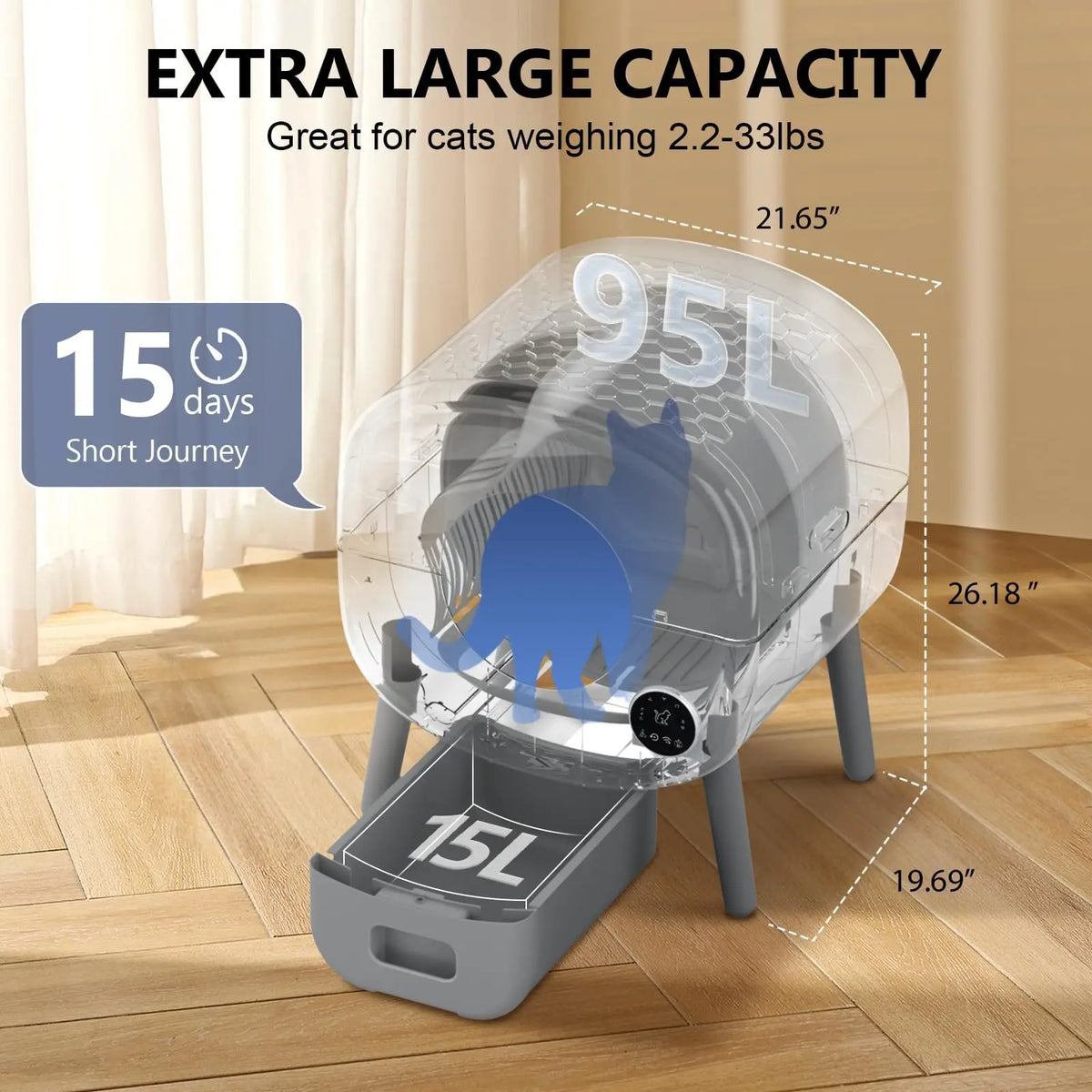 Fumoi Smart Automatic Cat Litter Box With App Control Safety