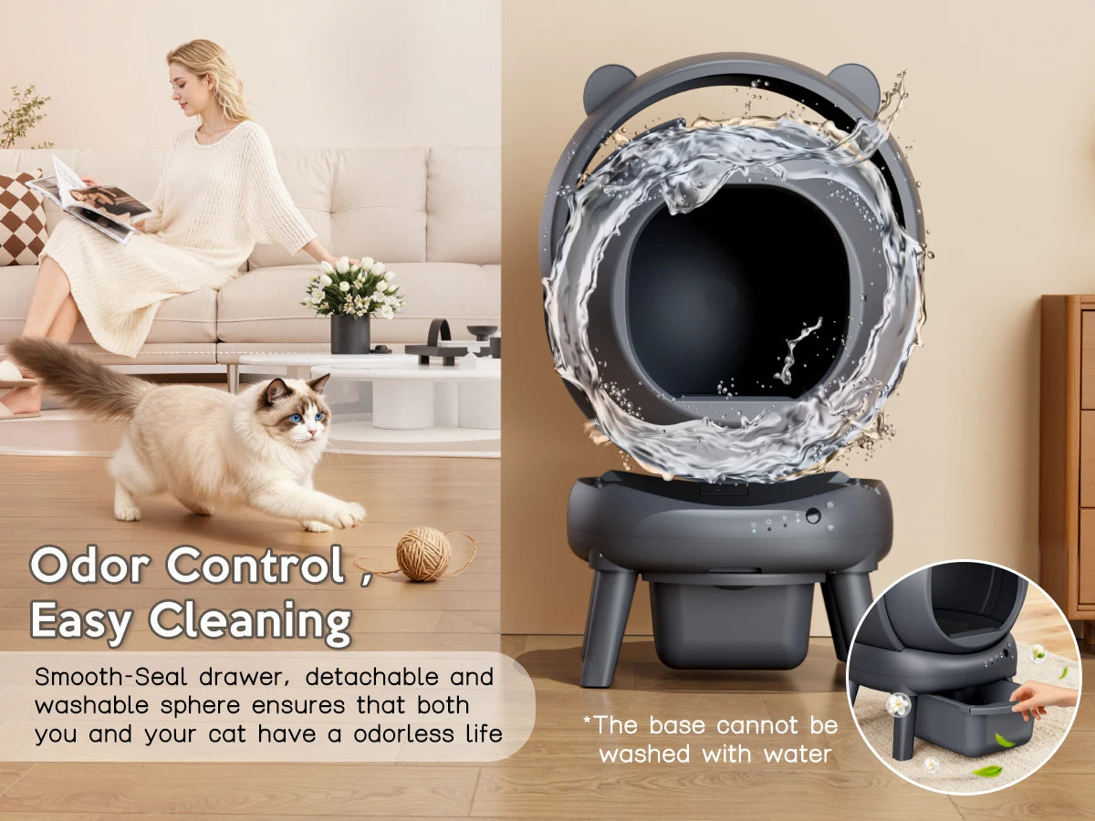 Self-Cleaning Smart Litter Box With Dual Safety Sensors