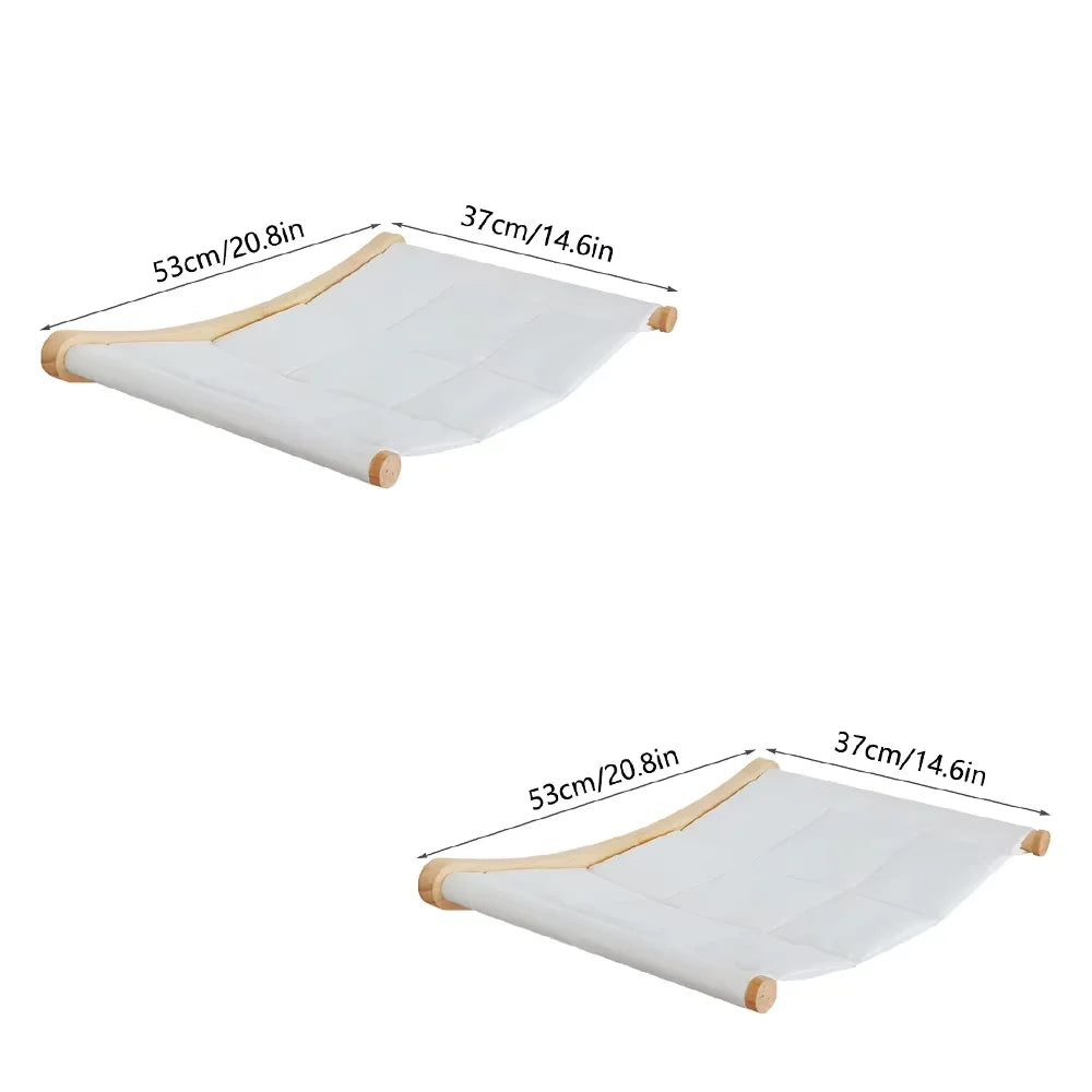 CWV Wall Mounted Cat Hammock Climbing Perch With Sisal Scratcher