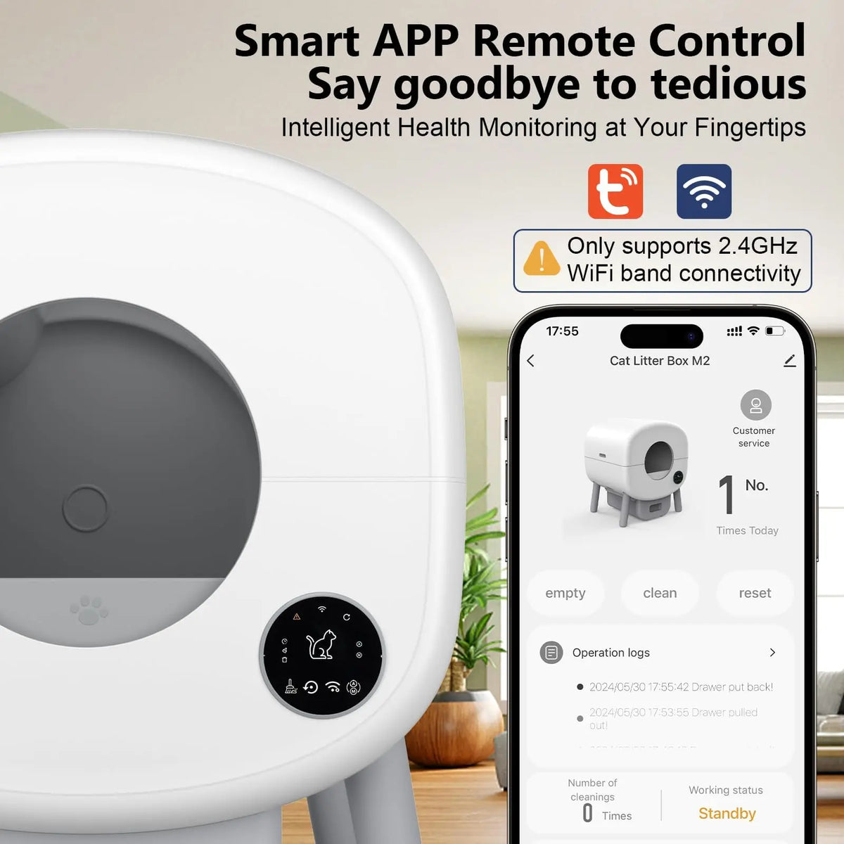 Fumoi Smart Automatic Cat Litter Box With App Control Safety
