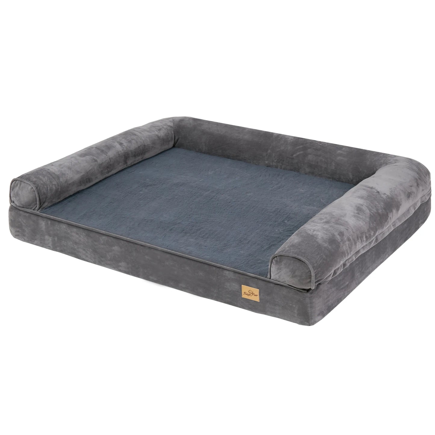 BINGOPAW Orthopedic Dog Bed With Bolster Washable Cover