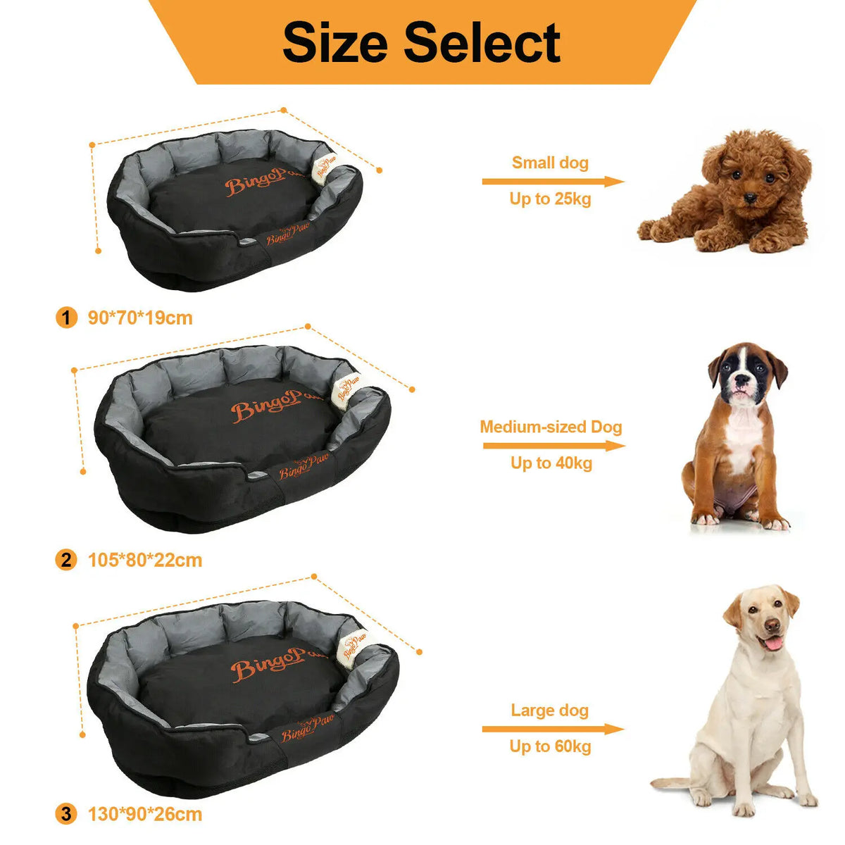 BINGOPAW Waterproof Orthopedic Dog Bed Washable Sofa Pet Mat