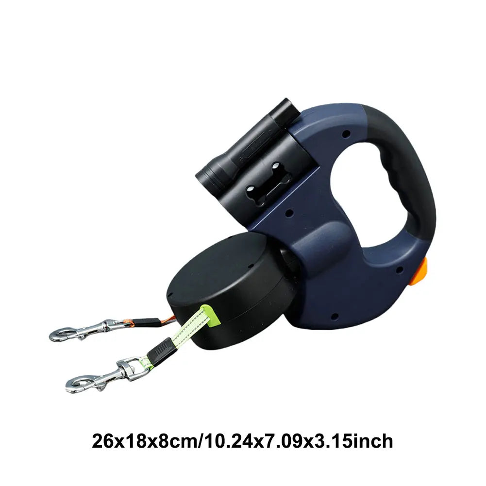 Alloet Double Headed Retractable Dog Leash With 360 Degree Swivel