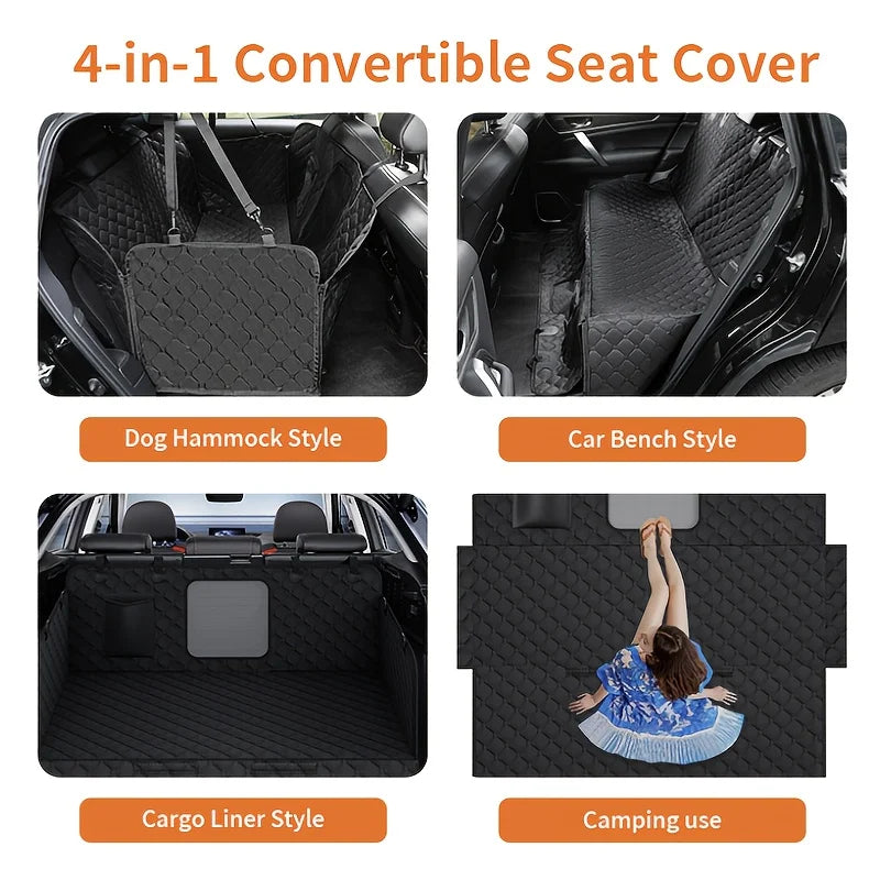 Mancro Dog Car Seat Cover With Storage Pockets Mesh Window