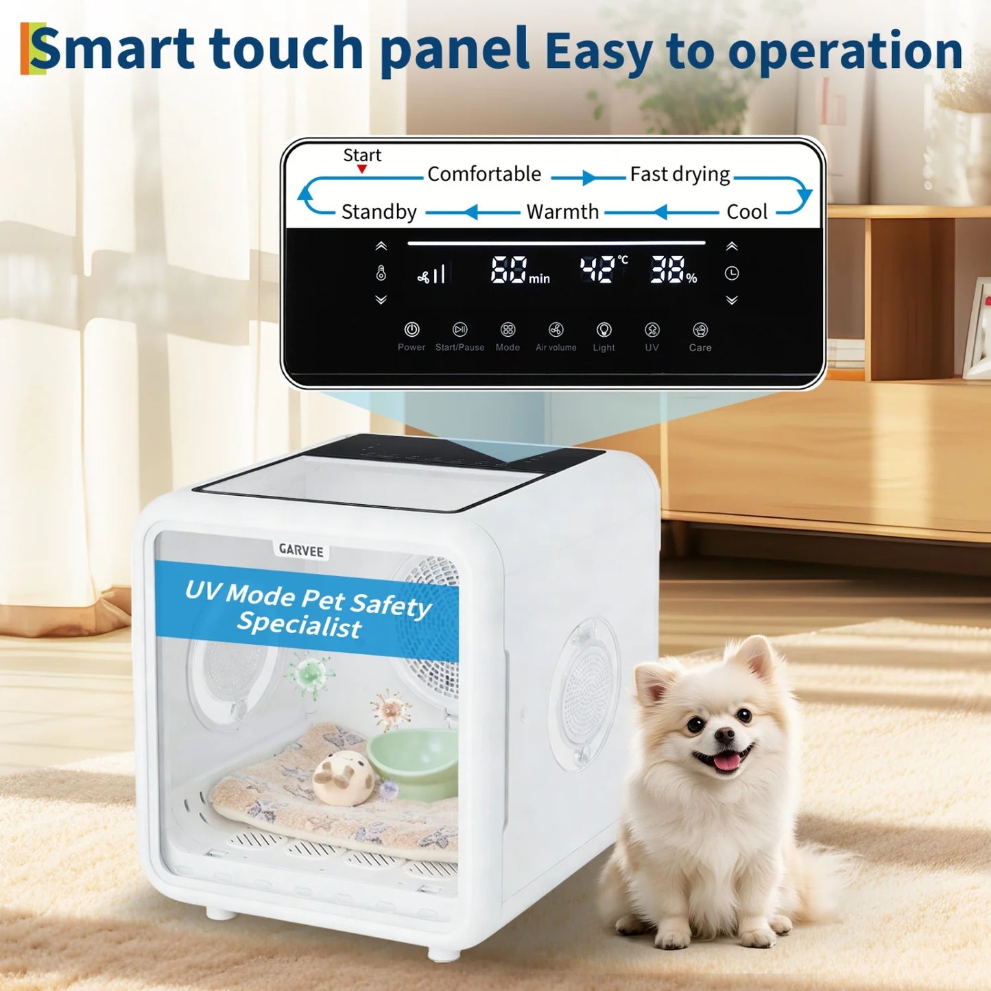 HiMISS 360 Degree Pet Dryer Box With 5 Outlets And Quiet Temperature Control