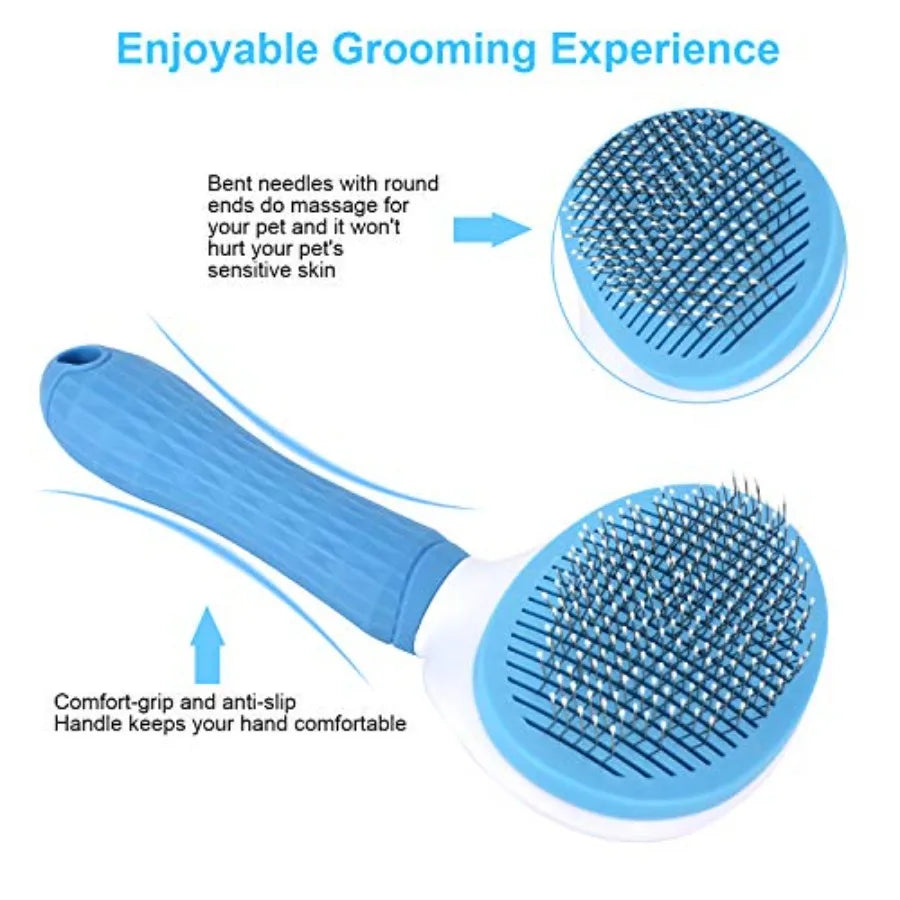 Self Cleaning Slicker Brush For Dogs And Cats Grooming Massager