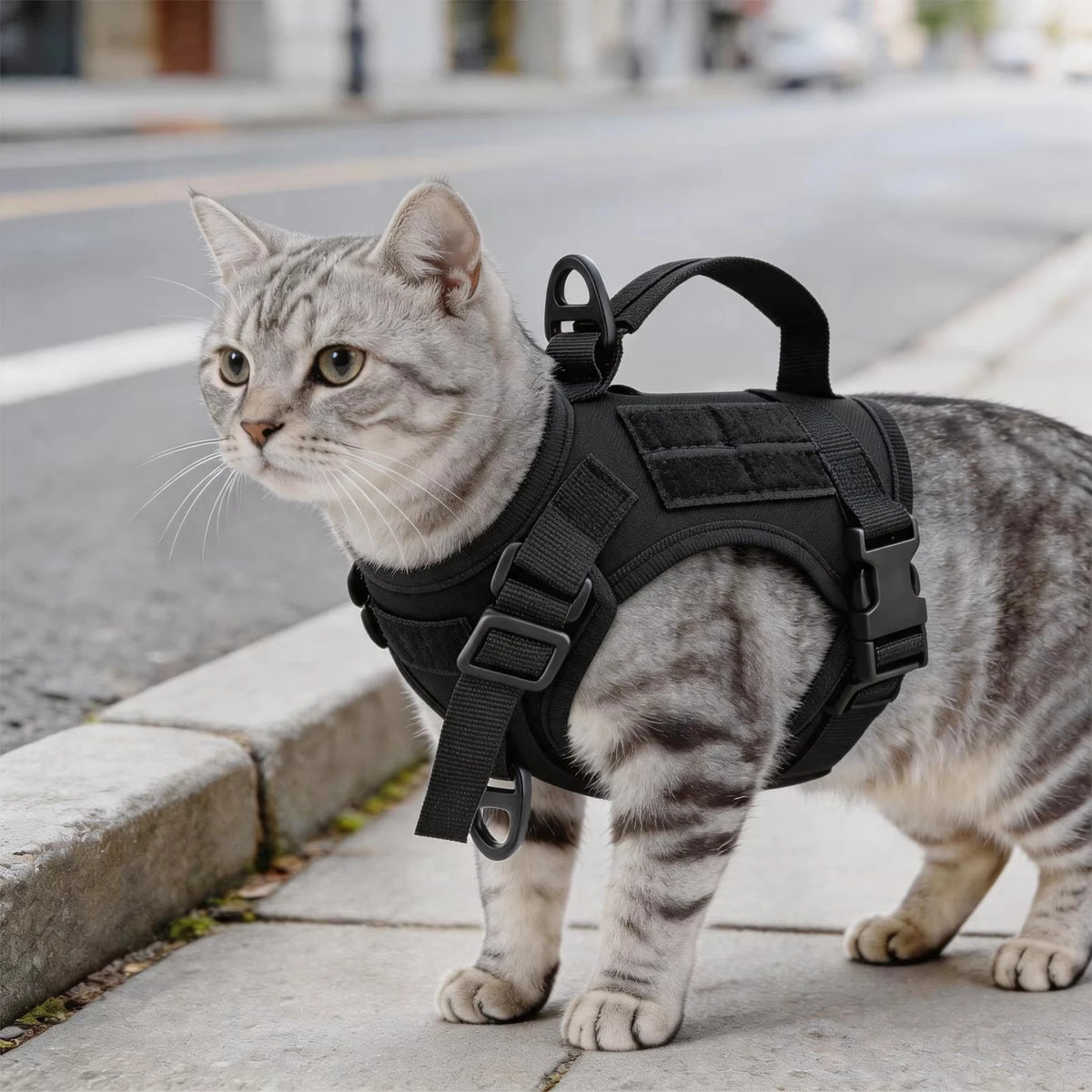 PETRAVEL Tactical Cat Harness Vest And Leash Set