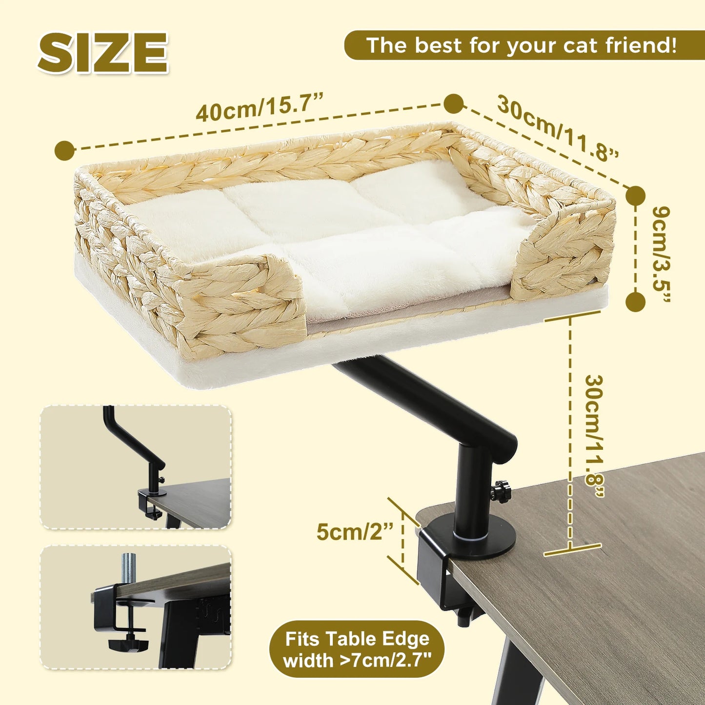 PAWZ Road Cat Desk Bed 360 Rotatable Cat Bed Stand