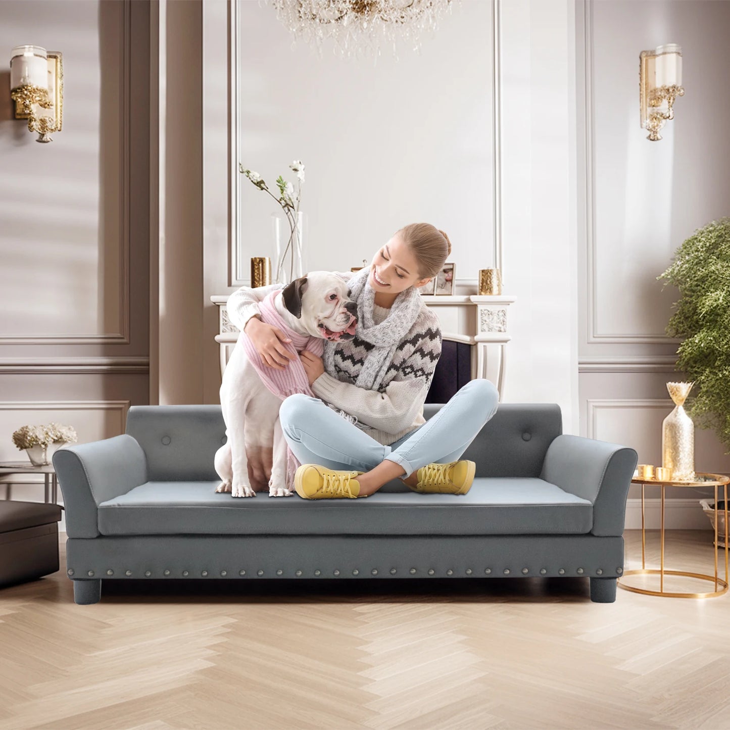 BINGOPAW Waterproof Elevated Rectangle Dog Bed Sofa For Pets