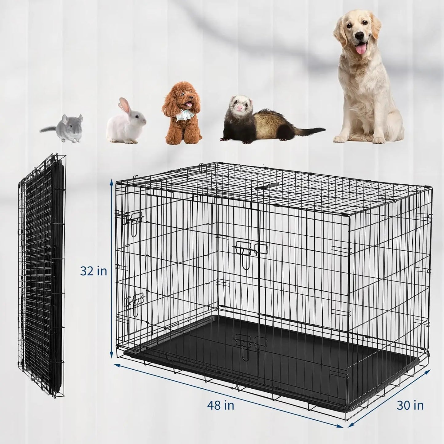 HiMISSCN Rabbit Cage Portable Folding Slide Out Tray