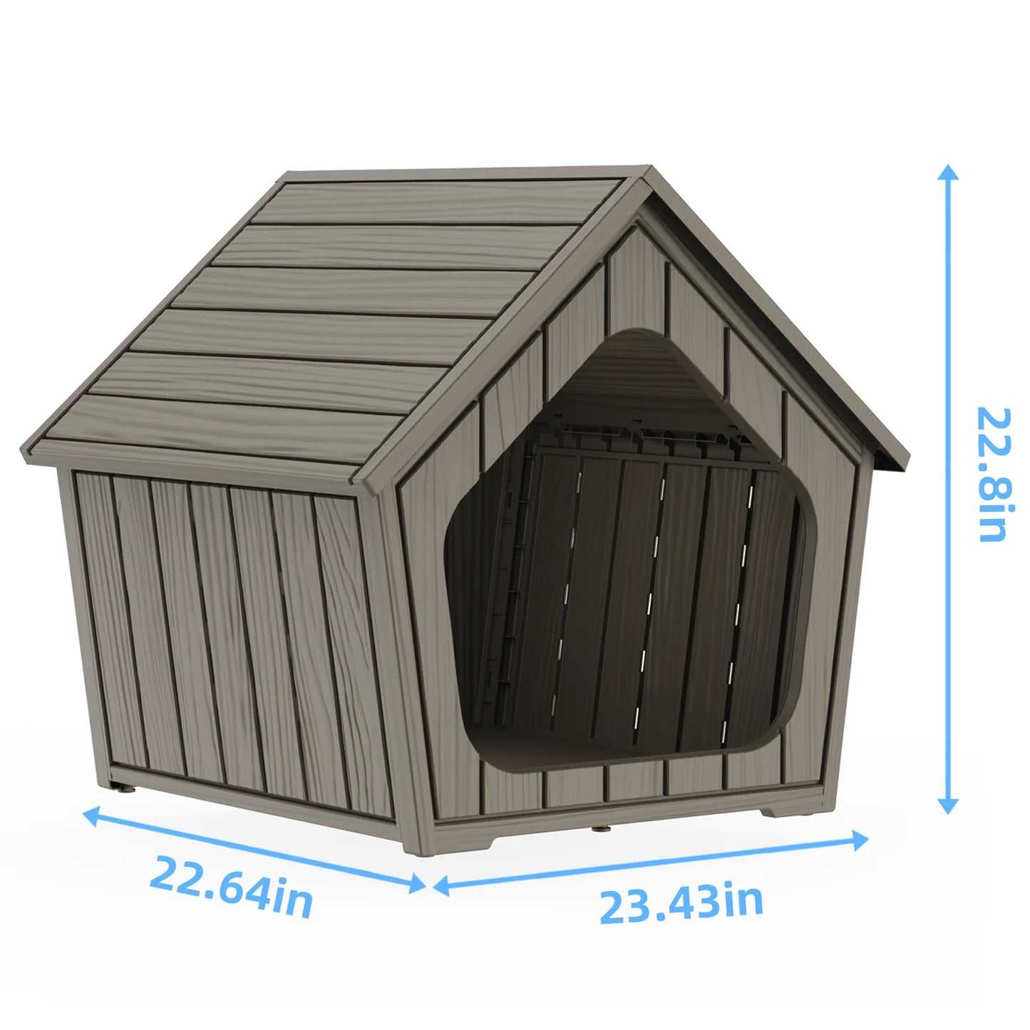 Plastic Gable Roof Pet House Outdoor Dog Shelter Ventilated Cabin