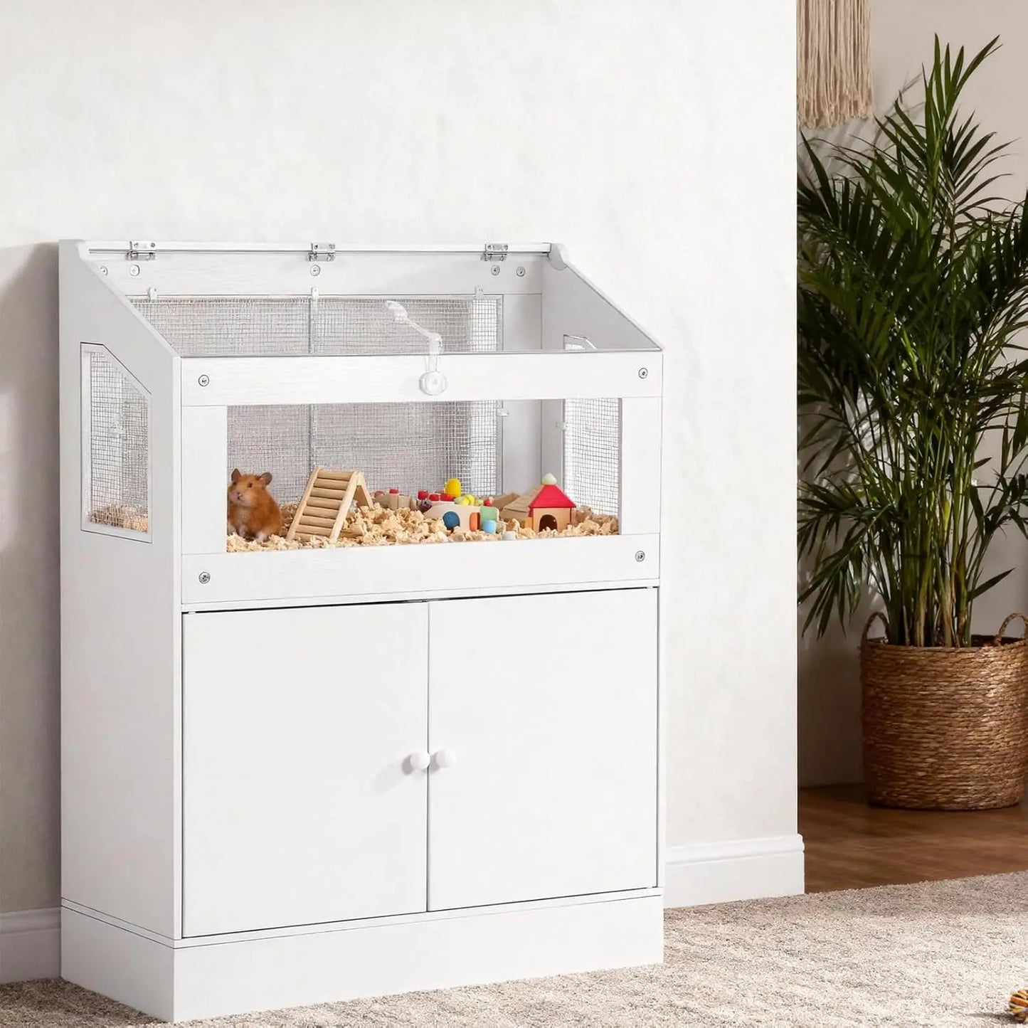 HiMISS Acrylic Animal Cage With Storage Cabinet For Hamster