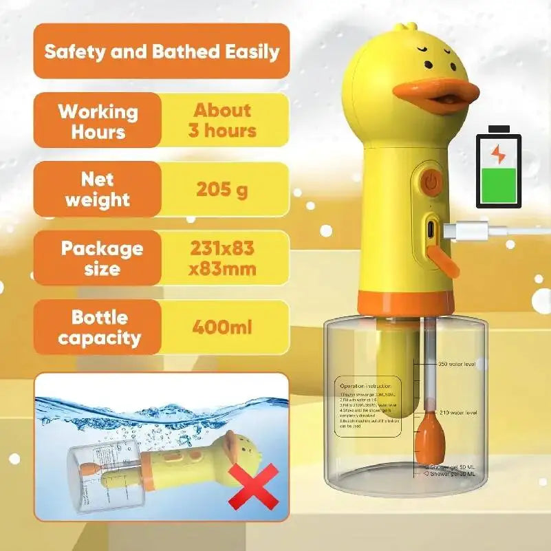 Cute Duck Automatic Soap Dispenser Foam Machine USB Charging