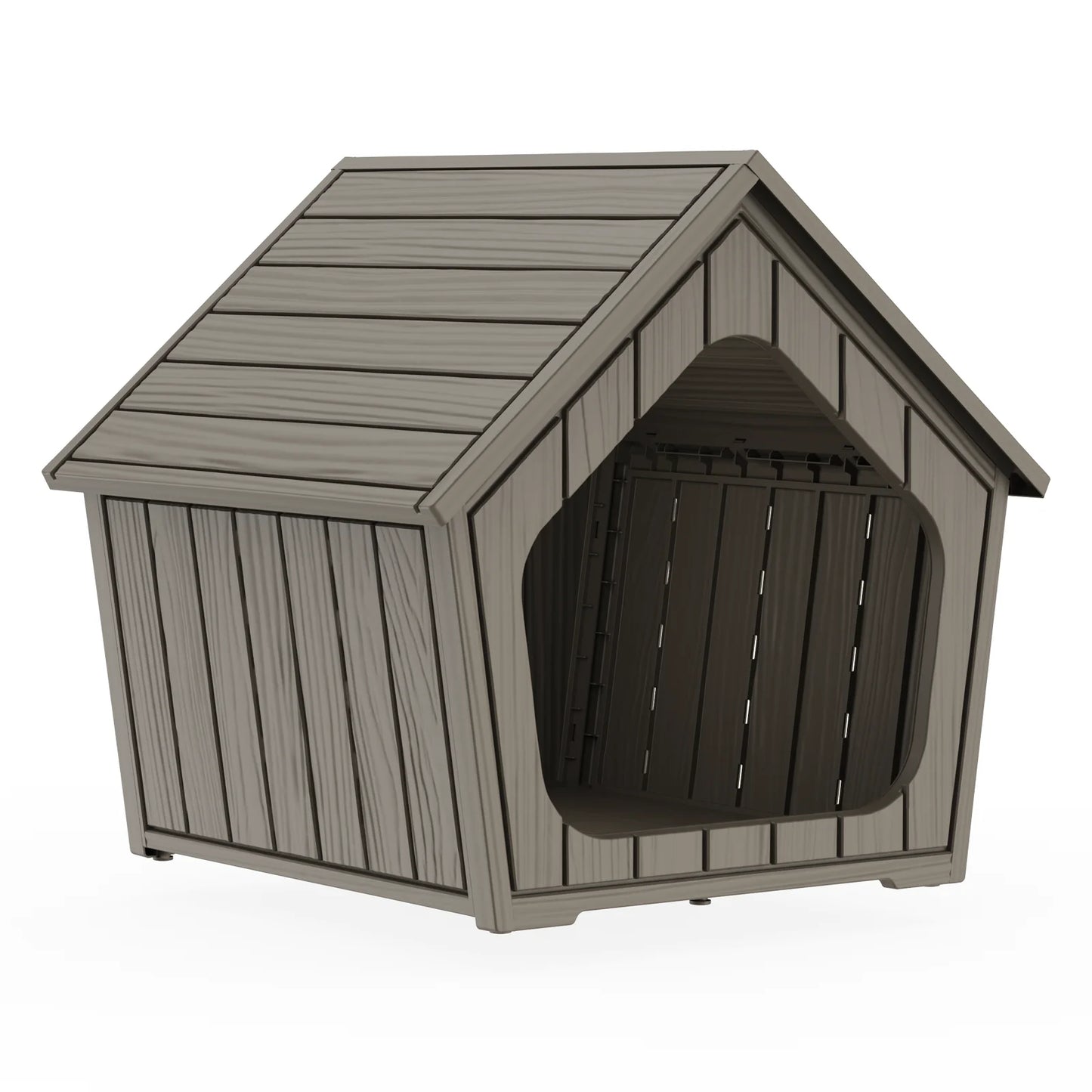 Plastic Gable Roof Pet House Outdoor Dog Shelter Ventilated Cabin