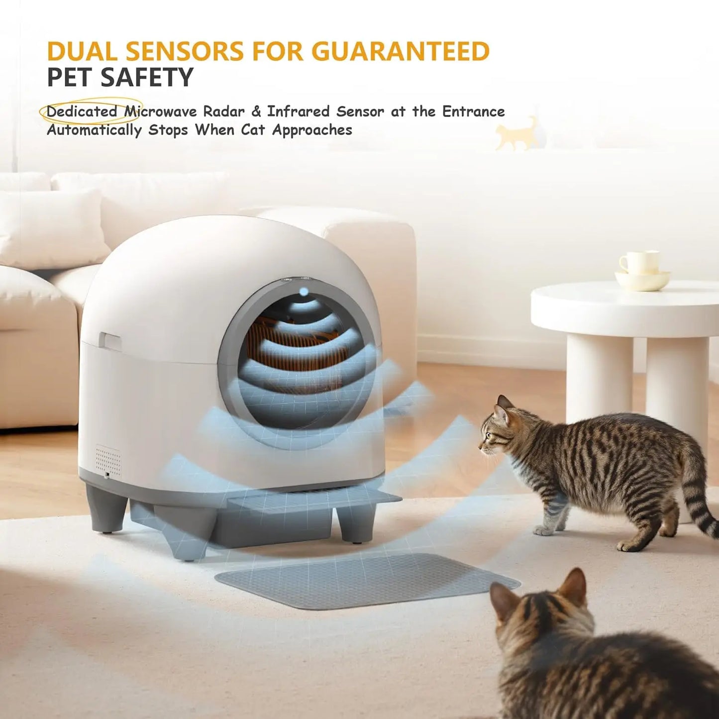 Automatic Self Cleaning Litter Box For Multiple Cats App Controlled
