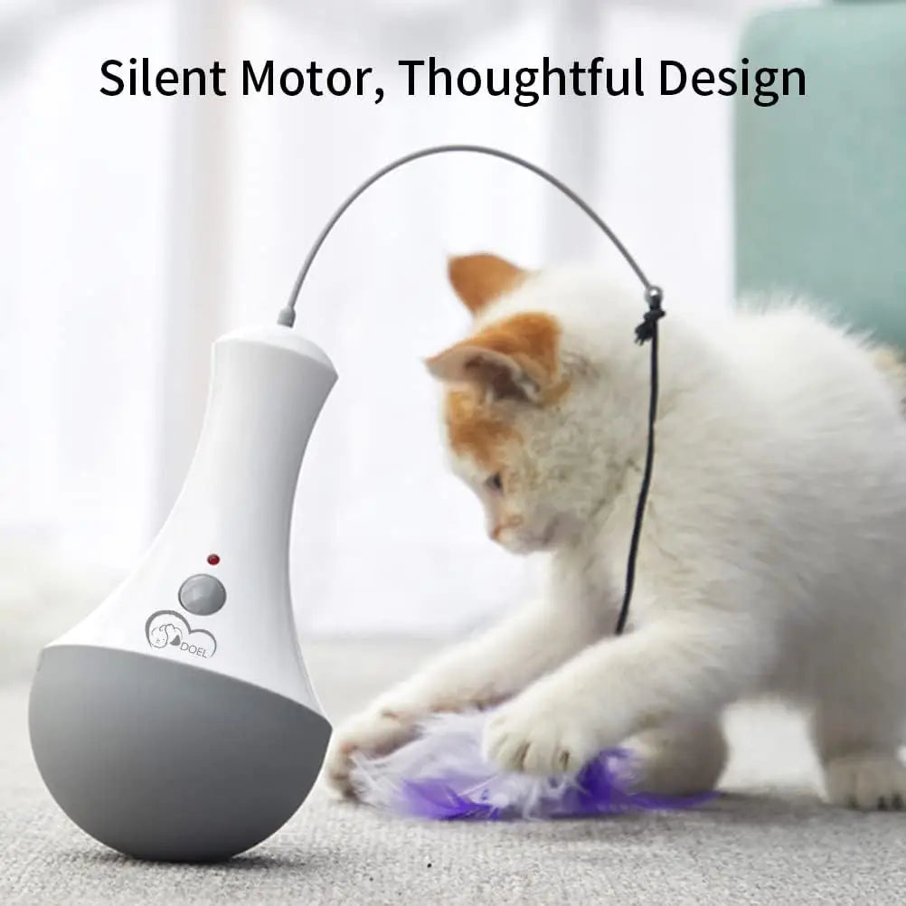Cat Interactive Feather Teaser Toy For Indoor Play And Exercise