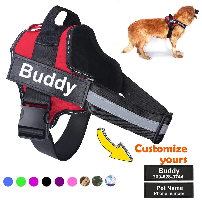 Bolux Personalized No Pull Reflective Dog Harness Vest