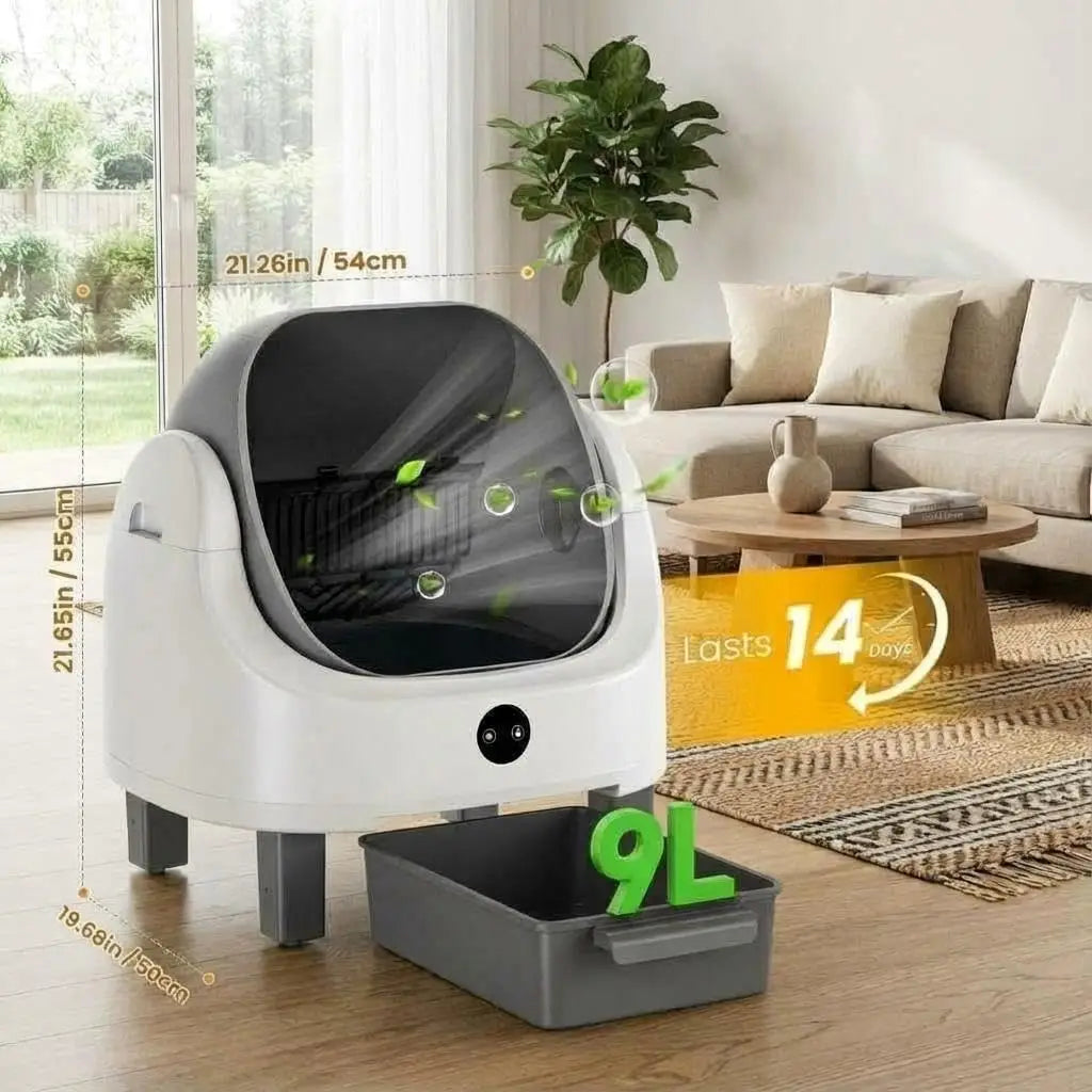 Acekool Open Top Self Cleaning Cat Litter Box With App