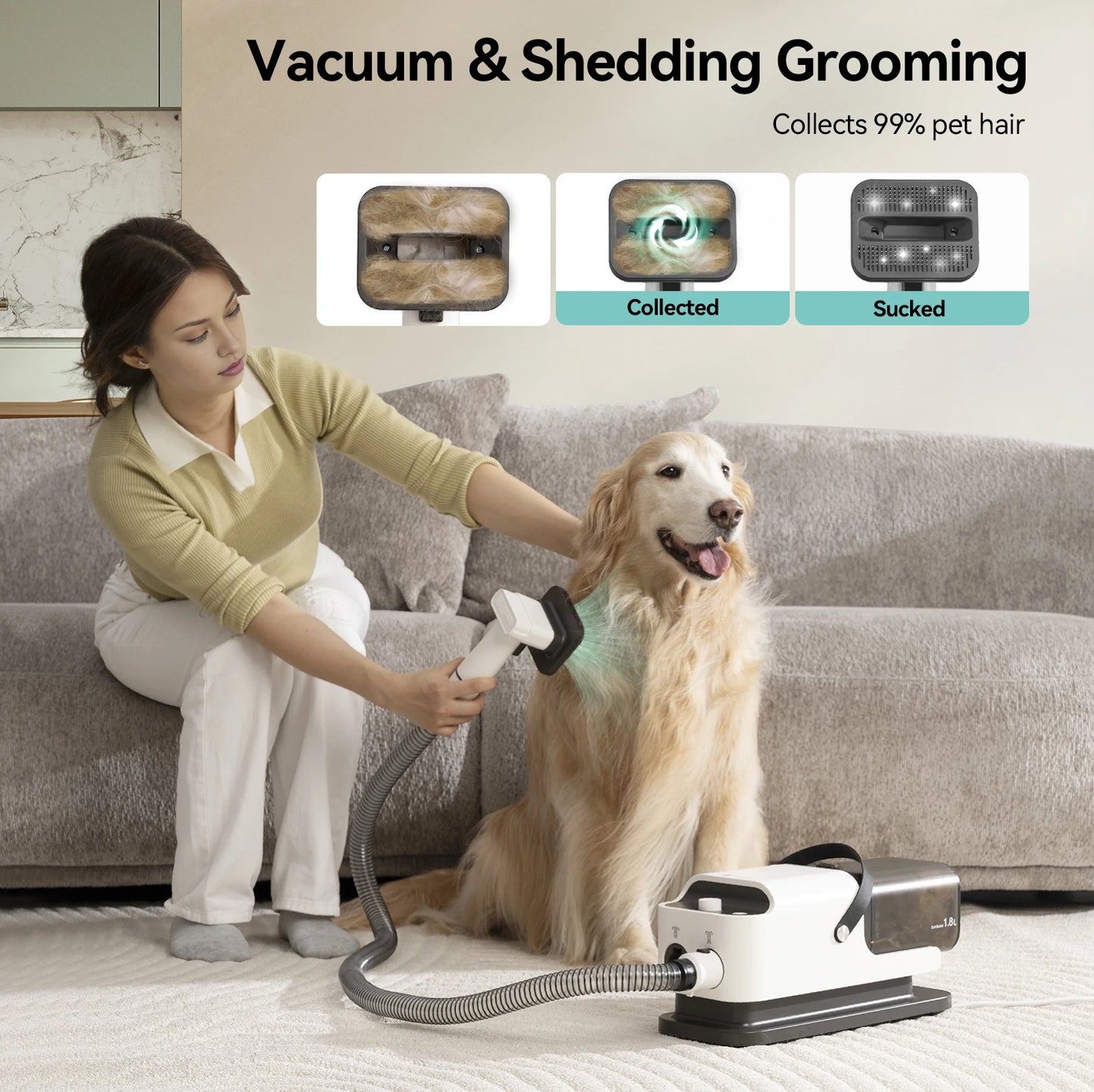 P1 Vacuum Cleaner Hair Dryer 15kPa Pet Grooming Kit Pro
