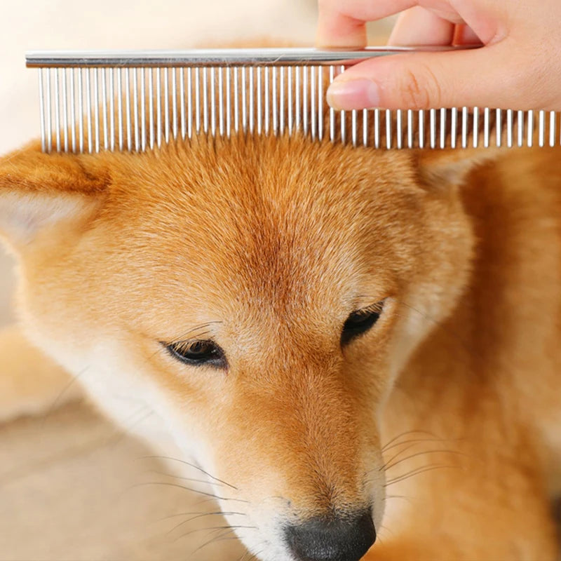 Stainless Steel Dog Comb For Thick Fur Dematting And Grooming