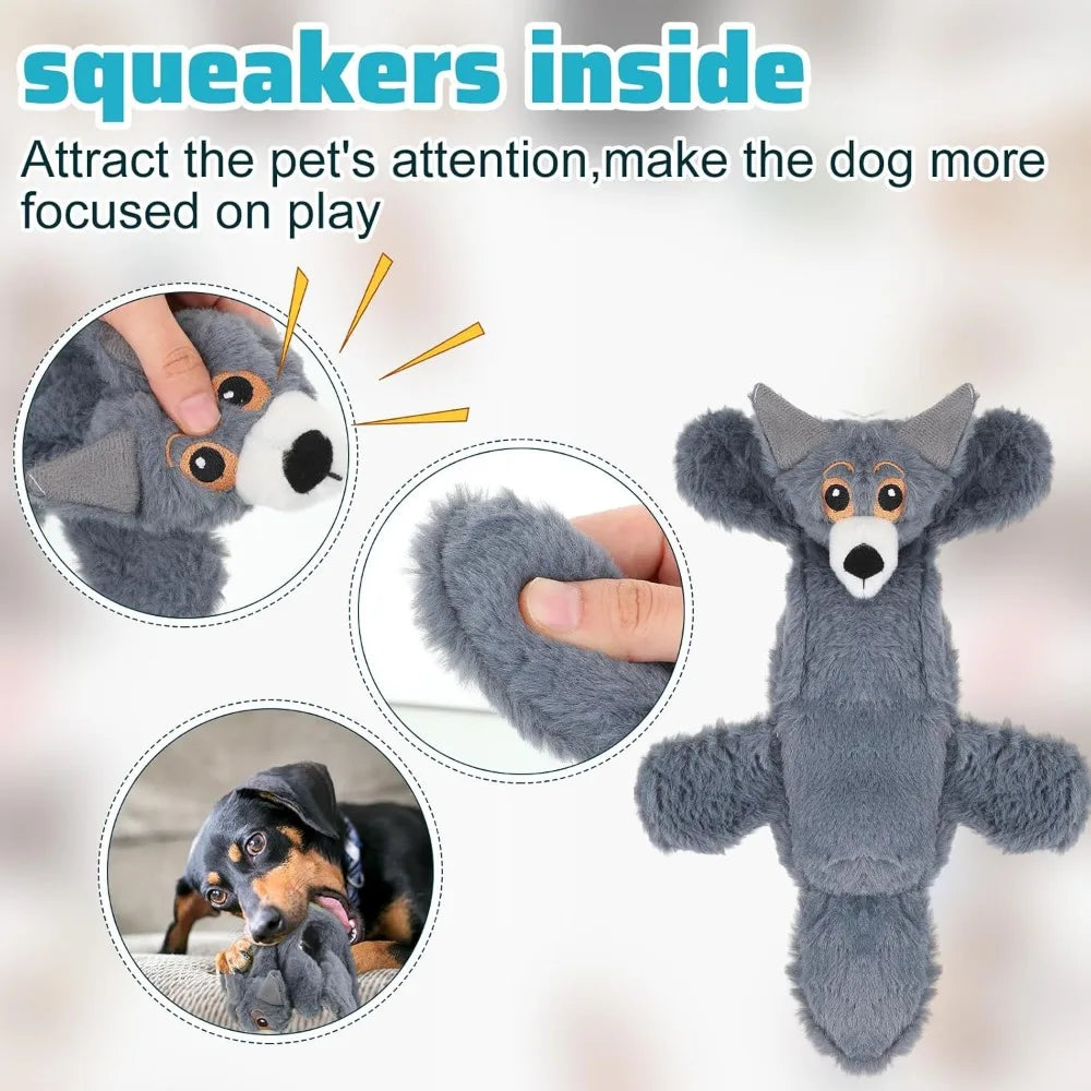 Sratte 10 Pack Soft Squeaky Dog Toys No Stuffing Durable