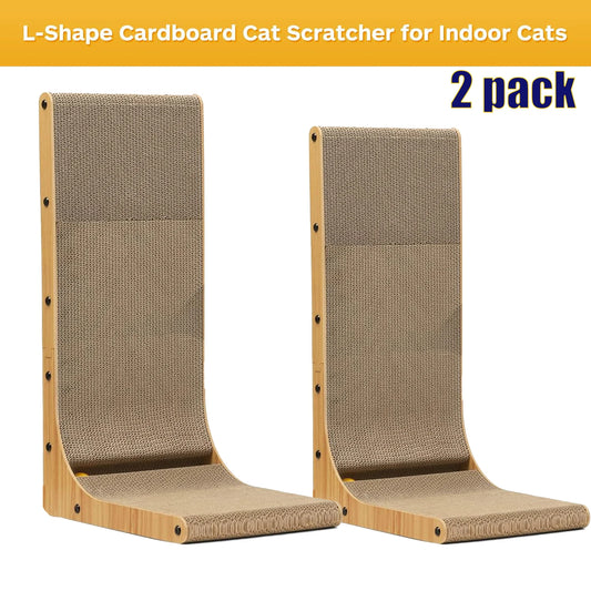 L Shape Cat Scratcher Cardboard Scratch Pad for Indoor Cats
