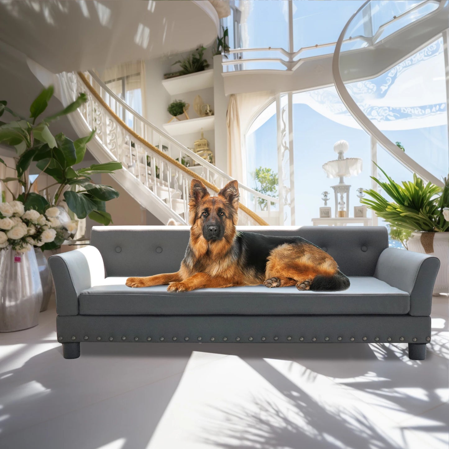 BINGOPAW Waterproof Elevated Rectangle Dog Bed Sofa For Pets