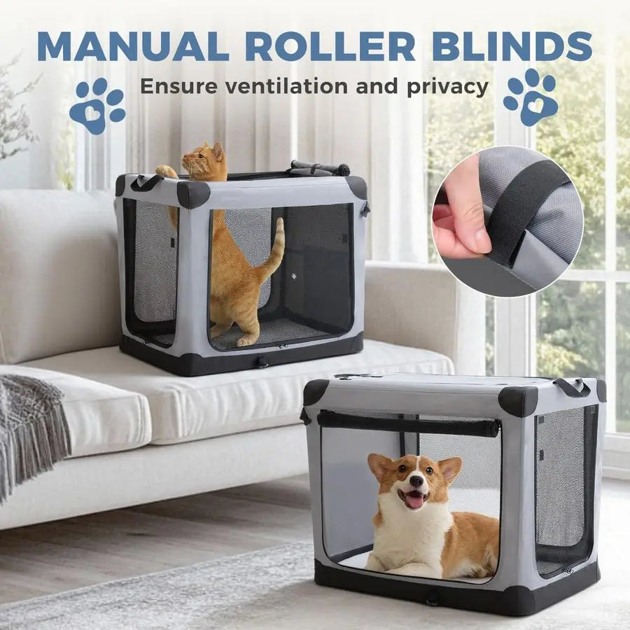 Portable Foldable Dog Crate Travel Carrier With Storage Bag