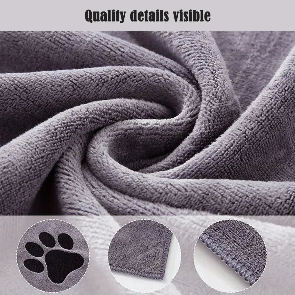 Microfiber Pet Bath Towel for Dogs and Cats Grooming