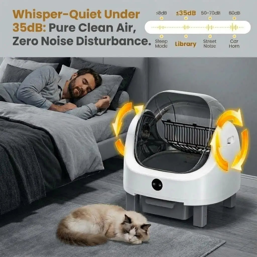 Acekool Open Top Self Cleaning Cat Litter Box With App