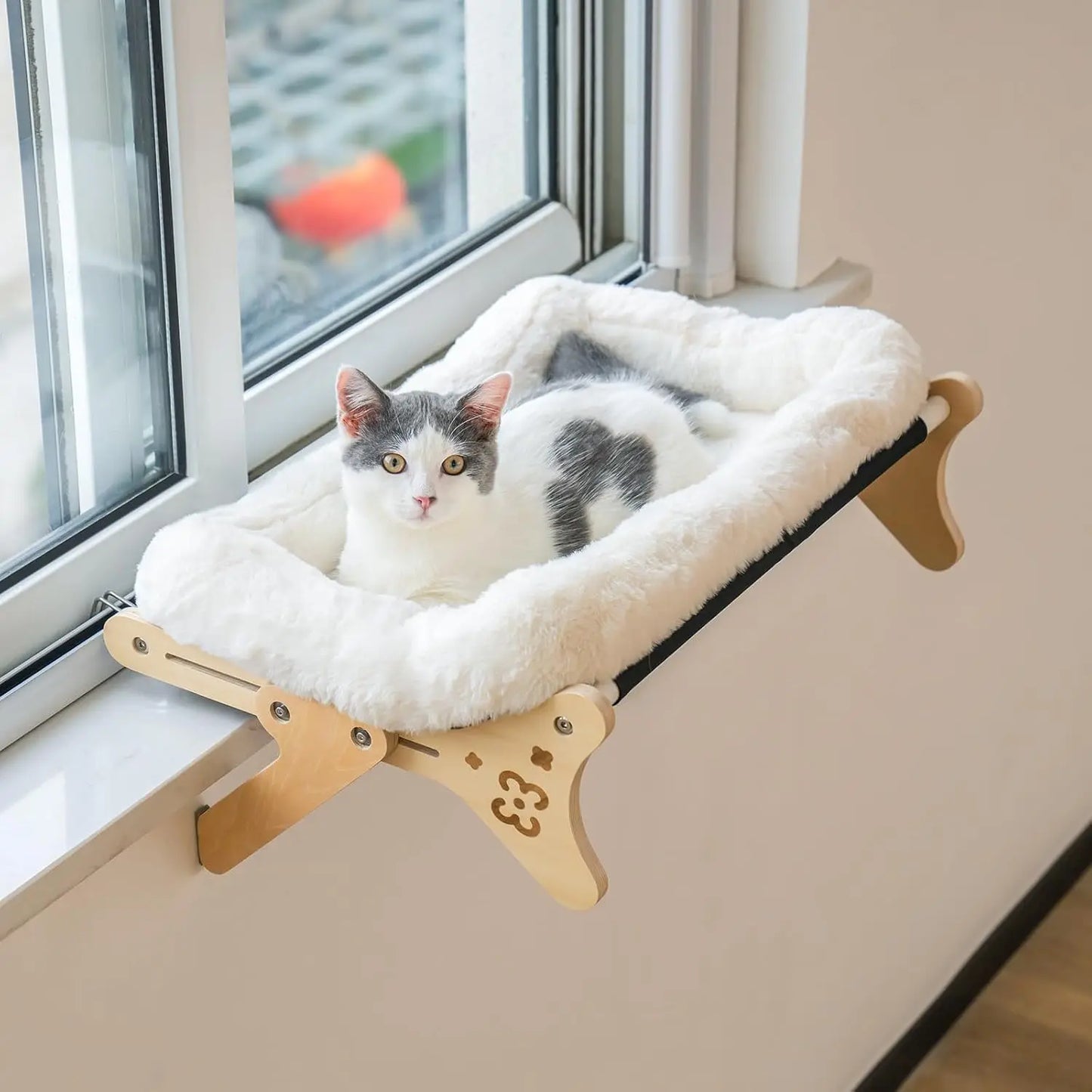 MEWOOFUN 2 In 1 Cat Windowpane Perch Bed Indoor Cats