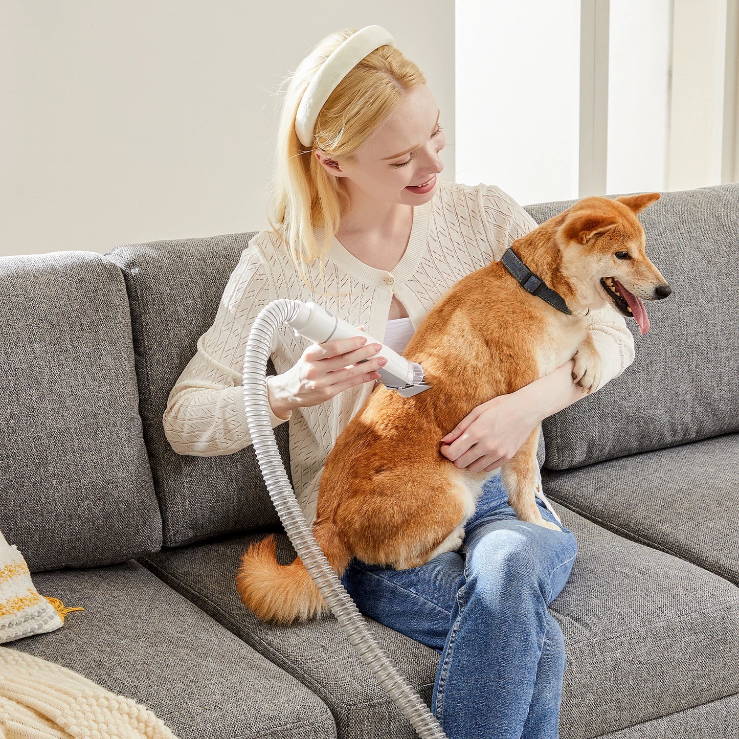 Professional Pet Grooming Vacuum Kit With Cordless Low Noise Clippers