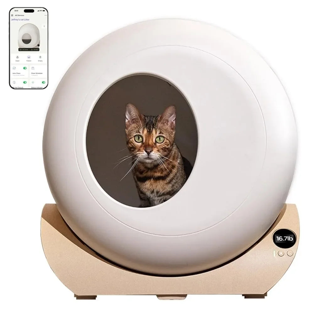 Automatic Self Cleaning Cat Litter Box With App Odor Free