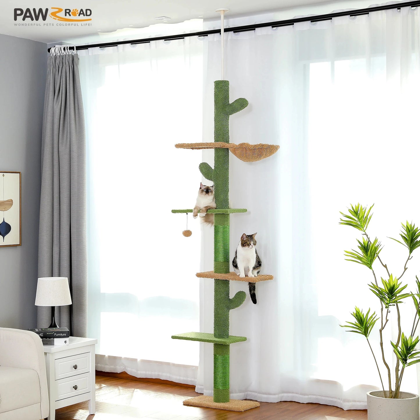 PAWZ Road 5-Tier Cat Tree With Scratching Post Hammock