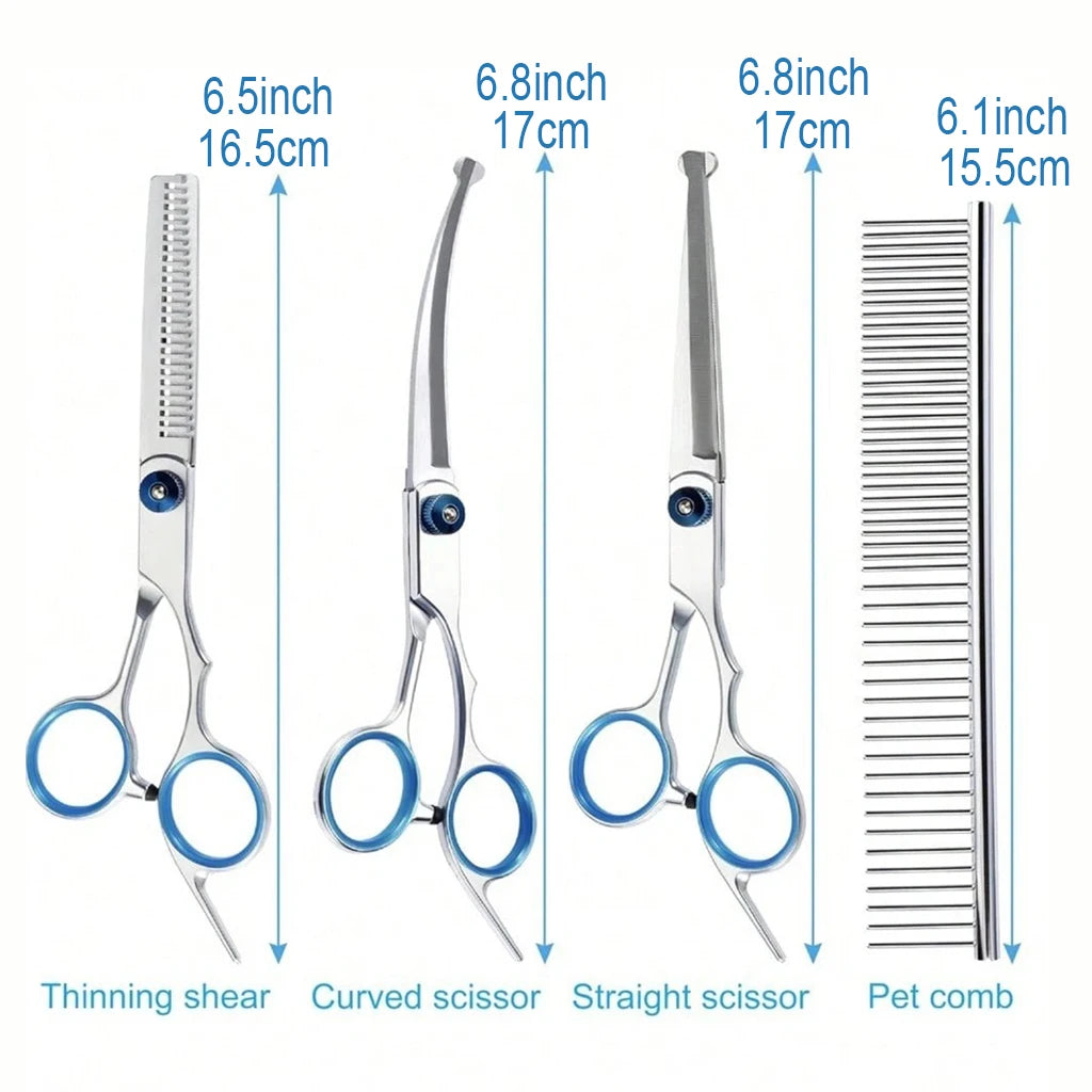 Shuyu Pet Grooming Scissors Kit Stainless Steel Dog Cat Trimmers