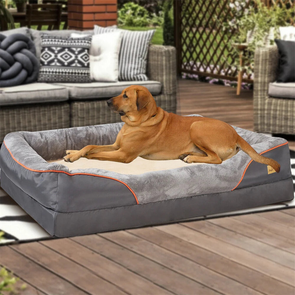 BORWARTC Orthopedic Memory Foam Dog Bed With Removable Cover