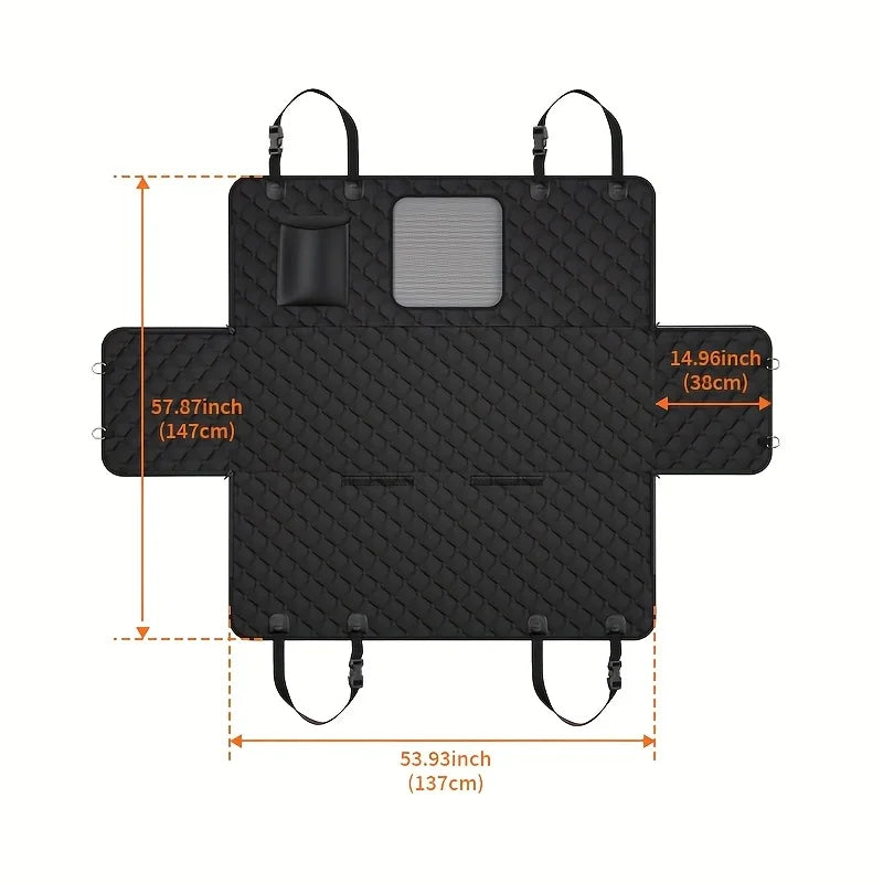Mancro Dog Car Seat Cover With Storage Pockets Mesh Window