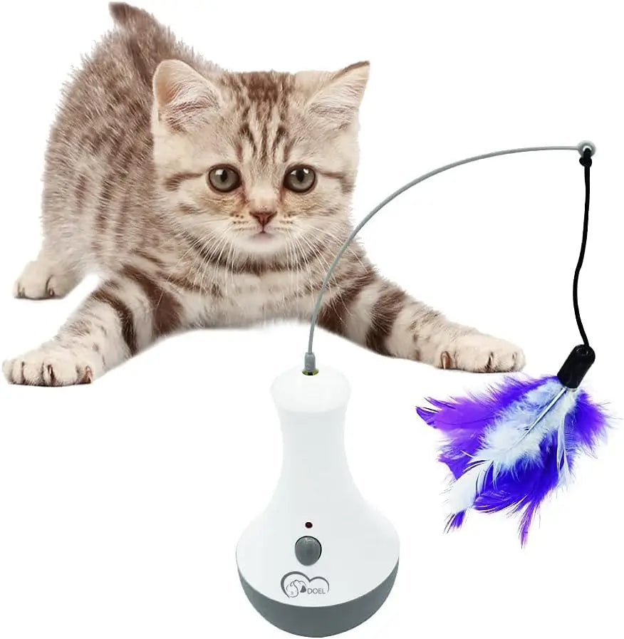 Cat Interactive Feather Teaser Toy For Kittens Indoor Play