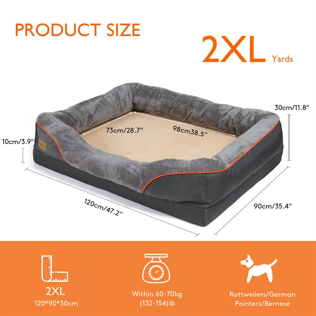 BORWART Orthopedic Memory Foam Dog Bed Sofa Cushion With Removable Cover