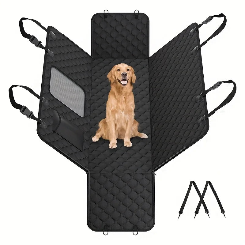 Mancro Dog Car Seat Cover With Storage Pockets Mesh Window