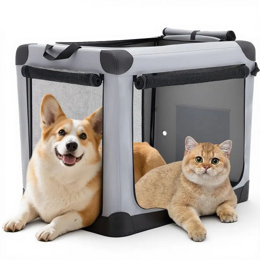 Portable Foldable Dog Crate Travel Carrier With Storage Bag